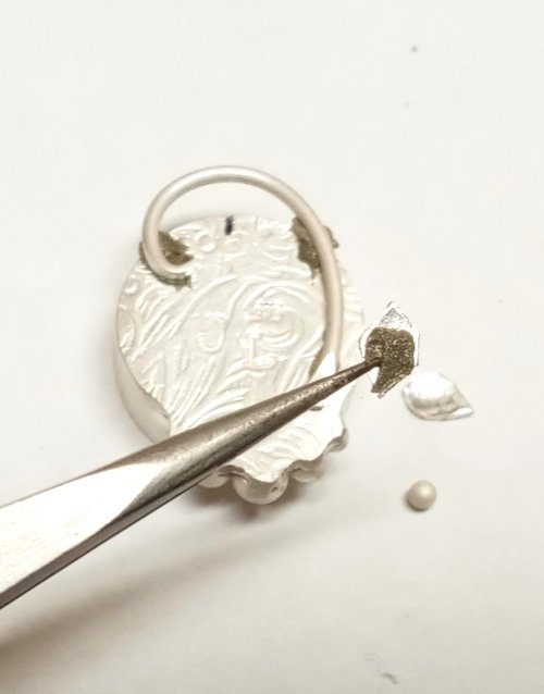 Judy Larson's Split Bead Earrings - , Contemporary Wire Jewelry, Filing, Finishing, , sanding, filing, polishing, adding solder and placing leaves